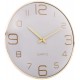Relógio De Parede 30,5cm Por 4,5cm Quartz De Plástico Chronos Cinza Com Dourado